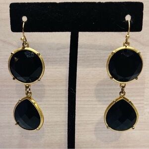 Elegant Navy and Gold Drop Earrings